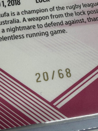 2025 NRL Elite MOJO Pink Diamond Simaima Taufa - 20/68 #PD 11/60