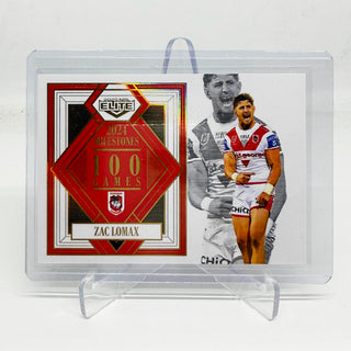 2025 NRL Elite 2024 Milestones 100 Games Zac Lomax Case Card - 36/42 #M 14/17