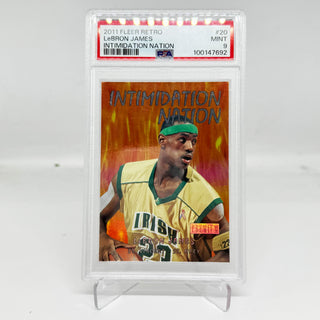 2011 Fleer Retro LeBron James Intimidation Nation Orange 20 of 35 PSA Mint 9