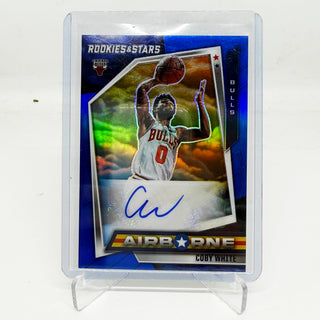 2021-22 Panini Chronicles Rookies & Stars Coby White Airborne Auto Blue 15/25 SSP