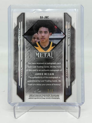 2022 Leaf Metal Jared McCain Orange Wave Rookie Auto 2/5