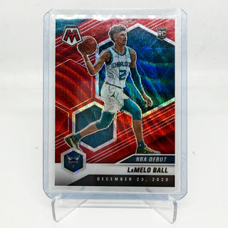 2020-21 Panini Mosaic NBA Debut LaMelo Ball Red Wave RC - No. 262