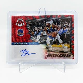 2022-23 Panini Mosaic Pictograph Moses Moody Red Wave Auto #PM-MOO