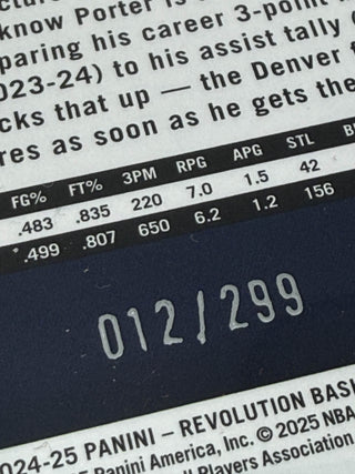 2024-25 Panini Revolution Astro Red Michael Porter Jr. 012/299