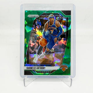 2024-25 Panini Prizm Legends Carmelo Anthony Green Cracked Ice - No. 285