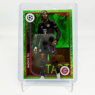 2024 Topps Merlin UEFA Mathys Tel Green Shimmer Refractor 122/399