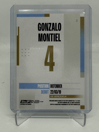 2024-25 Topps FC Gonzalo Montiel Sky Blue Auto Argentina Team Set 141/250