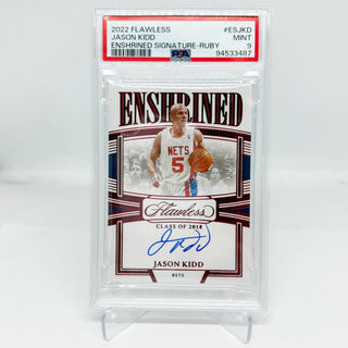 2022-23 Panini Flawless Jason Kidd Enshrined Auto Ruby 11/15 PSA Mint 9