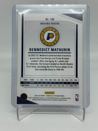 2023-24 Panini Donruss Elite Bennedict Mathurin Red/Green Hyper International - No. 188