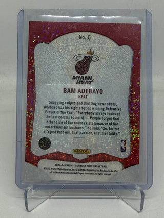 2023-24 Panini Donruss Elite Glass Masters Bam Adebayo Red Sparkle - No. 5