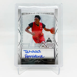2023 Leaf Trinity Clear Tahaad Pettiford Rookie Auto 7/49