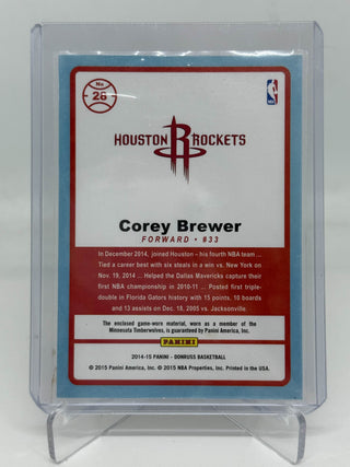 2014-15 Panini Donruss Game Threads Corey Brewer Game-Worn Patch - No. 28