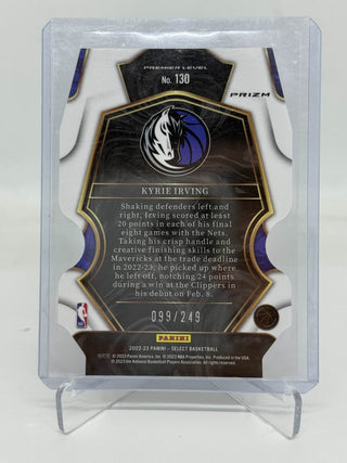 2022-23 Panini Select Kyrie Irving Premier Level Die-Cut Blue 099/249