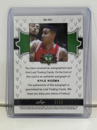 2018 Leaf Valiant Kyle Kuzma Auto Purple 2/15