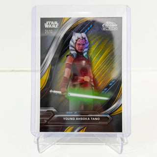 2025 Topps Chrome Black Star Wars Young Ahsoka Tano Gold Refractor 24/50