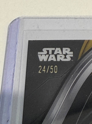 2025 Topps Chrome Black Star Wars Young Ahsoka Tano Gold Refractor 24/50