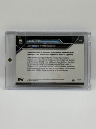 2025 Topps NOW Lionel Messi Says Goodbye To Argentina Fans #002