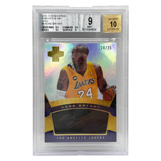 Hand Signed 2012-13 Panini Innovation Innovative Ink Gold Kobe Bryant Jersey Number 24/25 BGS 9 Mint