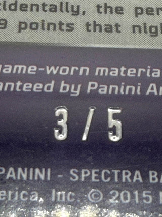 Hand signed 2014-15 Panini Spectra Superstar Auto Materials Green Prizm Kobe Bryant 3/5 BGS 9.5 Gem Mint