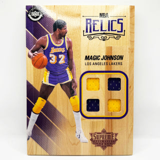 2016-17 Upper Deck Supreme Hardcourt Magic Johnson Quad Patch Game Used #NBAR-JO