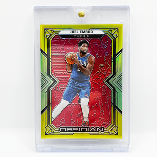 2021-22 Panini Obsidian Joel Embiid Red/Yellow/Green Flood - 02/99