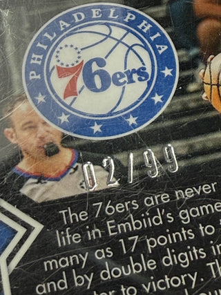 2021-22 Panini Obsidian Joel Embiid Red/Yellow/Green Flood - 02/99