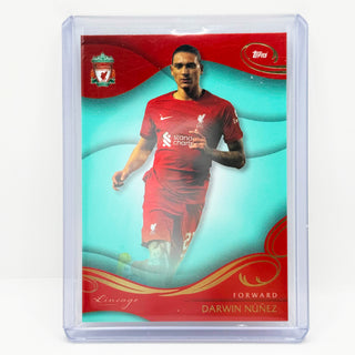 2022-23 Topps Liverpool Lineage Team Set Darwin Nunez Teal 48/99
