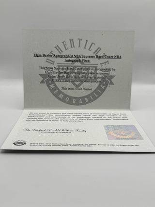 2016-17 Upper Deck Supreme Hardcourt Elgin Baylor Autograph #A-EB (With Authentication Certificate)