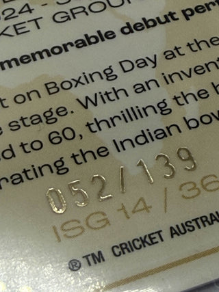2024-25 Cricket Australia International Series Gold Sam Konstas 052/139 - ISG 14/36