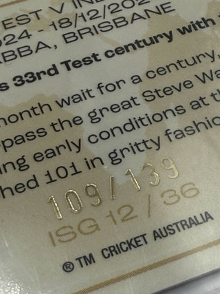2024-25 Cricket Australia International Series Gold Steve Smith 109/139 - ISG 12/36