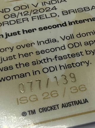 2024-25 Cricket Australia International Series Gold Georgia Voll 077/139 - ISG 26/36