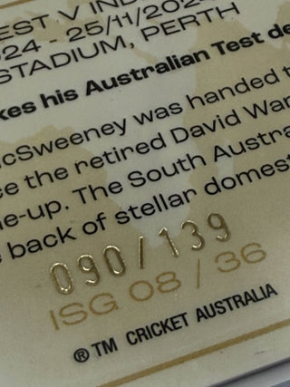 2024-25 Cricket Australia International Series Gold Nathan McSweeney 090/139 - ISG 08/36