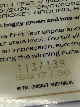 2024-25 Cricket Australia International Series Gold Beau Webster 113/139 - ISG 17/36