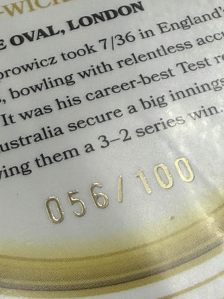 2025 Cricket Australia Traders The Ashes Moments Gold Kasprowicz Seven-Wicket Haul 056/100 - AMG 08/30