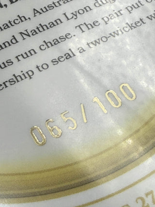 2025 Cricket Australia Traders The Ashes Moments Gold Cummins And Lyon Carries Australia To Miracle Win 065/100 - AMG 27/30