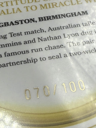 2025 Cricket Australia Traders The Ashes Moments Gold Cummins And Lyon Carries Australia To Miracle Win 070/100 - AMG 27/30