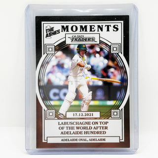 2025 Cricket Australia Traders The Ashes Moments Platinum Labuschagne On Top Of The World After Adelaide Hundred 63/75 - AMP 25/30