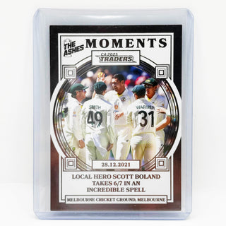2025 Cricket Australia Traders The Ashes Moments Platinum Scott Boland Takes 6/7 - 01/75 - AMP 26/30