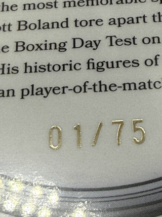 2025 Cricket Australia Traders The Ashes Moments Platinum Scott Boland Takes 6/7 - 01/75 - AMP 26/30