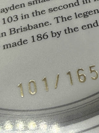 2025 Cricket Australia Traders The Ashes Moments Silver Matthew Hayden Gabba Day One 101/165 - AMS 09/30