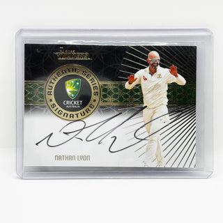 2025 Cricket Australia Traders Authentic Series Black Signature Nathan Lyon 26/94 - ASB 01/12