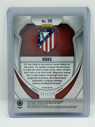 2025 Panini Prizm Club World Cup Koke Seismic Blue Prizm 121/275