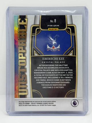 2023-24 Panini Select Premier League Unstoppable Eberechi Eze Blue Disco Prizm - No. 8