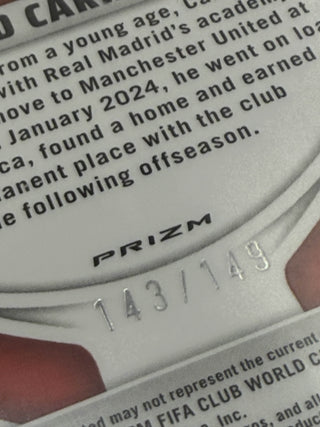 2025 Panini Prizm Club World Cup Álvaro Carreras Orange Pulsar RC 143/149