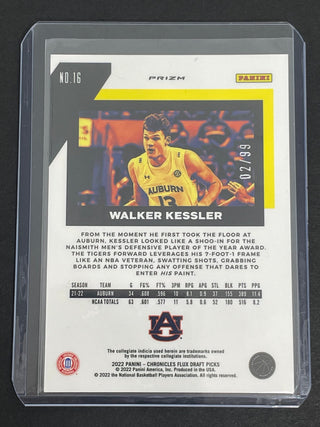 2022 Panini Chronicles Flux Draft Picks Walker Kessler Blue Prizm 02/99 - No. 16