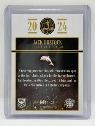 2025 NRL Elite 2024 Dally M Awards Jack Bostock - DM # 17/36