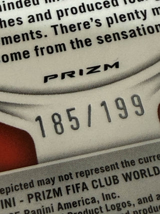 2025 Panini Prizm Club World Cup Franco Mastantuono Seismic Orange Prizm 185/199