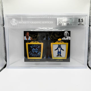 2011-12 Exquisite Collection UD Black Dual Patch Autographs Jordan/Bird 2/25 BGS NM-MT+ 8.5