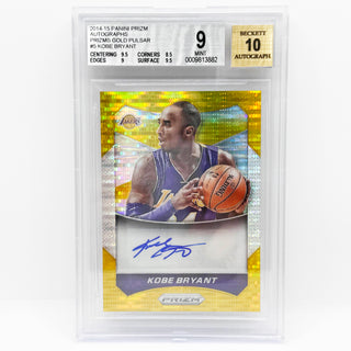 2014-15 Panini Prizm Kobe Bryant Gold Pulsar Prizm Auto 07/10 BGS Mint 9 Auto 10