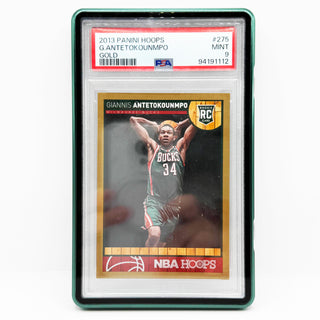 2013 Panini Hoops Giannis Antetokounmpo Gold RC PSA Mint 9